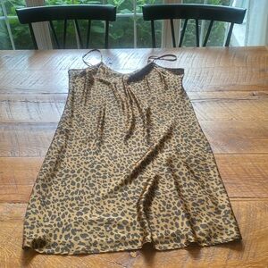 Leopard print silk dress never worn